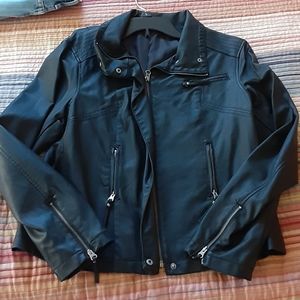 Womens imitation leather jacket -large